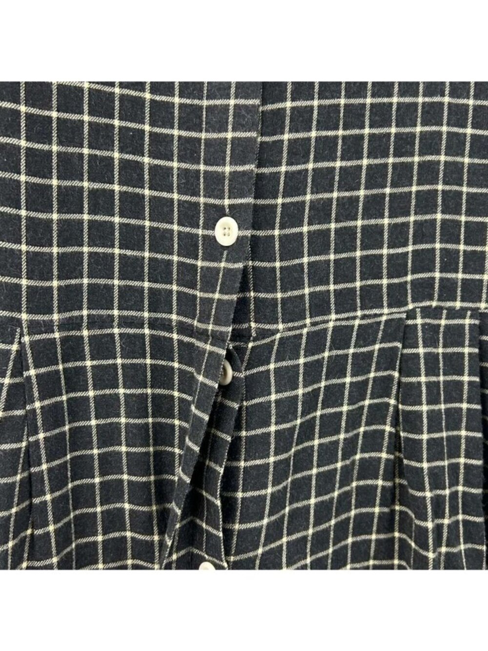 Toast Dress Women's M Black/White Check Cashmere Blend Midi Button Front Pockets - Picture 15 of 16